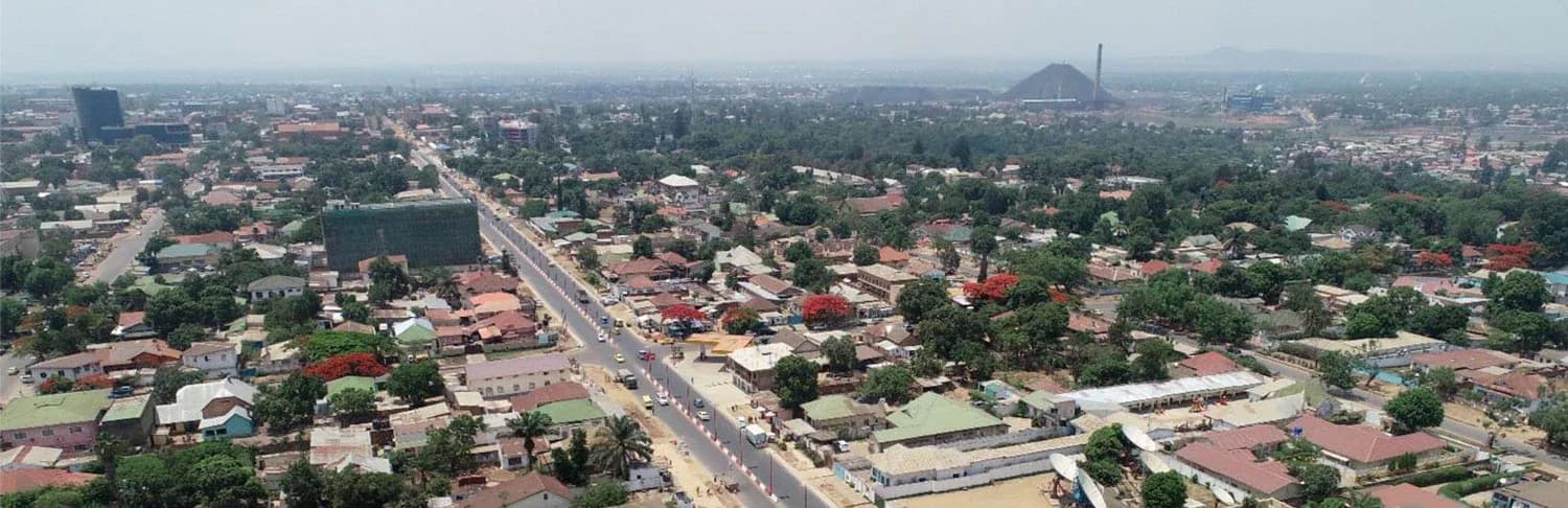 Aerial view of Lubumbashi, Democratic Republic of Congo